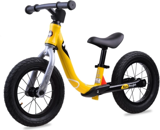 Løbecykel RoyalBaby Run Little Knight 12" med oppustelige hjul – gul
