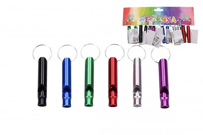 Farverig fløjte nøglering 6 cm