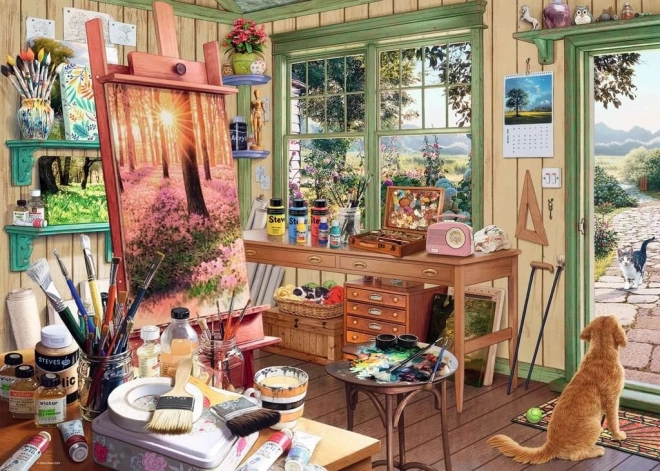 Ravensburger puslespil Mit Tilflugtssted: haveatelier 1000 brikker