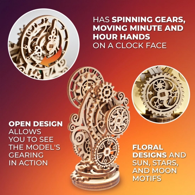 Ugears 3D træ mekanisk puslespil Steampunk-ur