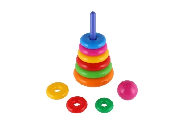 Stabelpyramide med ringe plast 28 cm ass. 2 typer i net 12m+