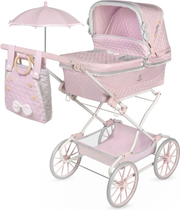 Sammenklappelig dukkevogn med lift og parasol Sophie 90 cm