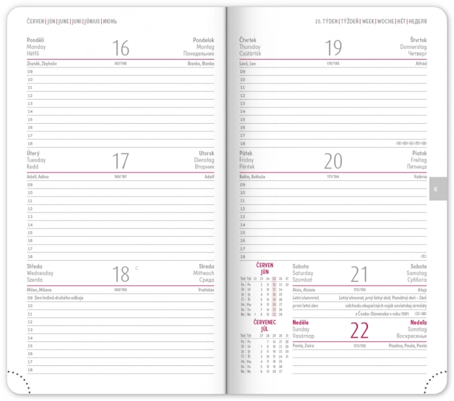 Lomme kalender Aprint Neo 2025, blå, 9 × 15,5 cm