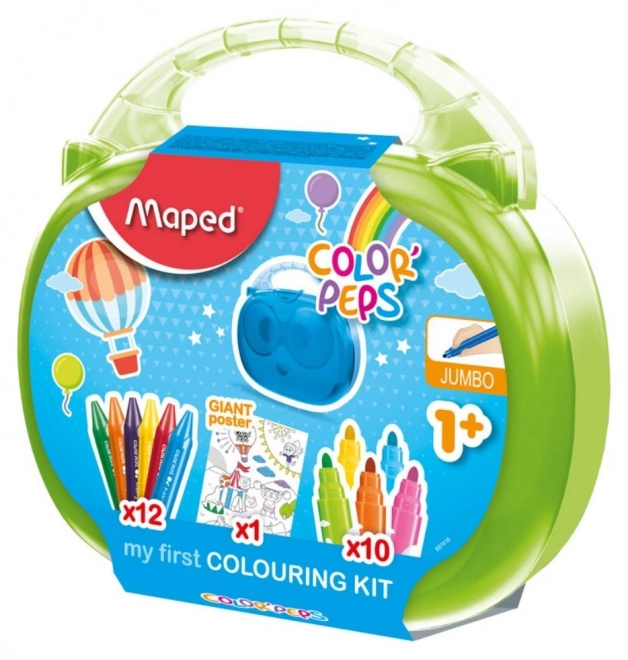 Kreativ sæt til små børn kuffert med farveblyanter Colorpeps Jumbo Maped markører