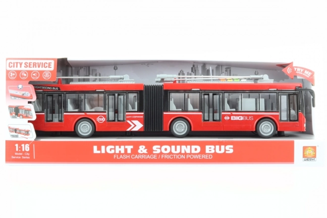Artikuleret bus rød på batteri