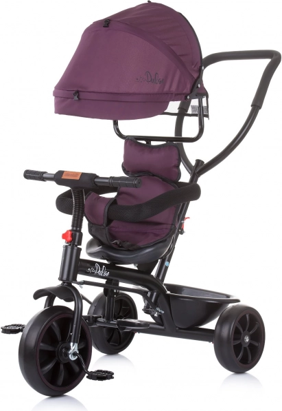 Trehjulet cykel med kaleche 2-i-1 – Lilla