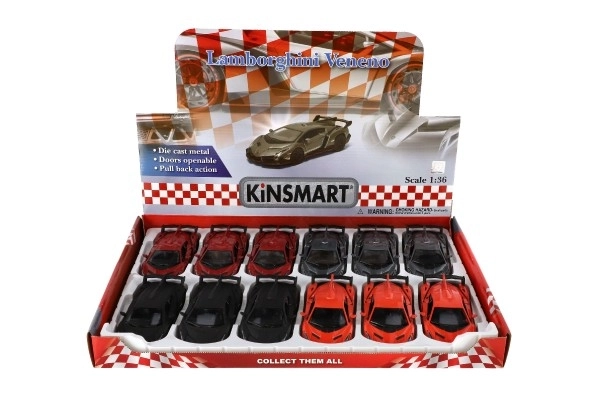 Auto Kinsmart Lamborghini Veneno metal/plast 13cm med tilbagespoling