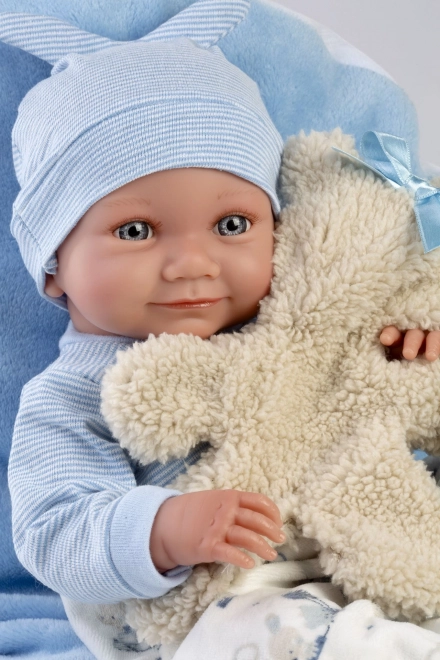 Llorens 73807 NYFØDT DRENGELOTTE - realistisk dukke baby med hele vinylkrop - 40 cm