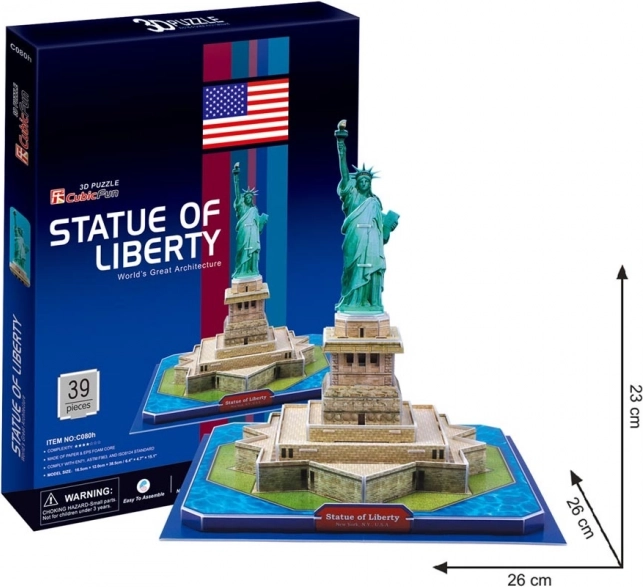 CubicFun 3D puslespil Frihedsgudinden 39 brikker