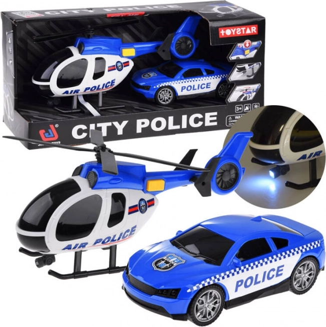 Politiets legesæt: Bil og helikopter