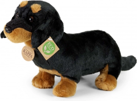 Plysjet gravhund siddende 32 cm miljøvenlig