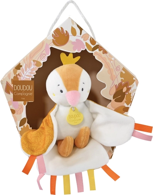 Doudou gavesæt – musikalsk plysfugl 23 cm – gul