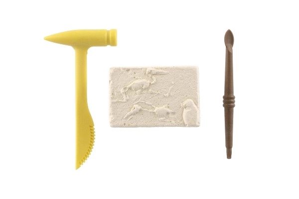 Lille arkæolog dinosaur fossile plast 2 farver i blister 12,5x19x5cm 12stk i æske
