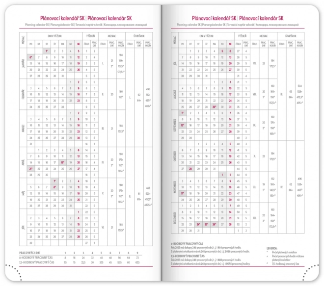 Lomme kalender Aprint Neo 2025, blå, 9 × 15,5 cm