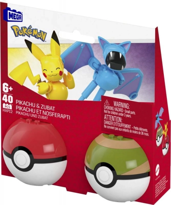 Mega Pokémon Pokéball - Pikachu og Zubat