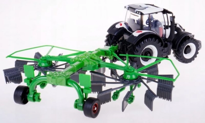 Bburago Farm 10cm Traktor med Trailer - Valtra N174 - Tippende Trailer