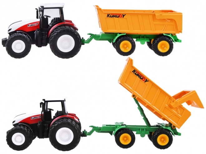 Fjernstyret traktor med gummihjul + trailer RC0601