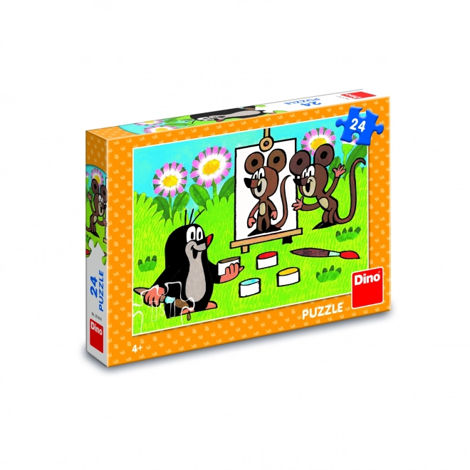 Puslespil Krtek maleren 26x18cm 24stk i kassen 27x19x4cm