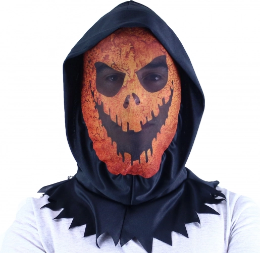 tekstil halloween græskarmaske med hætte