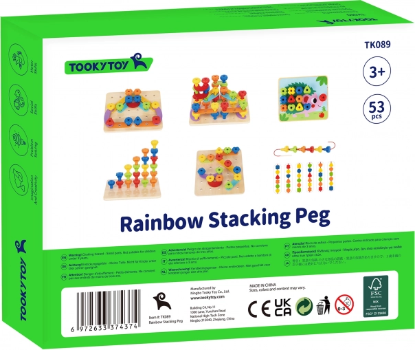 Tooky Toy multifunktionel tavle med farverige skruer til læring af former