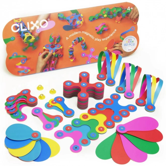 Magnetiske klodser Clixo Super Rainbow, 60 stykker