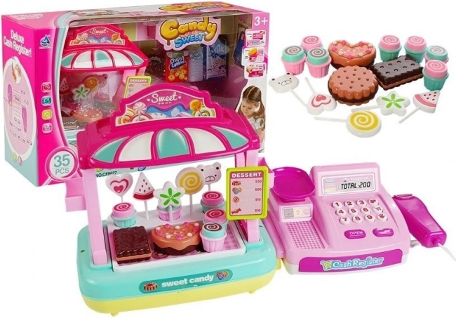Kasseapparat og slikbod Candy Shop, 35 dele