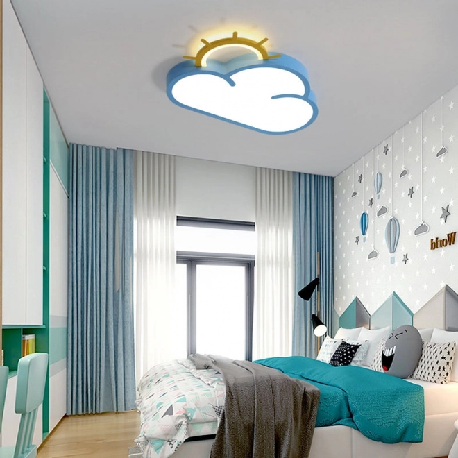 Børneværelse lofts LED lampe Chmurka med fjernbetjening blå