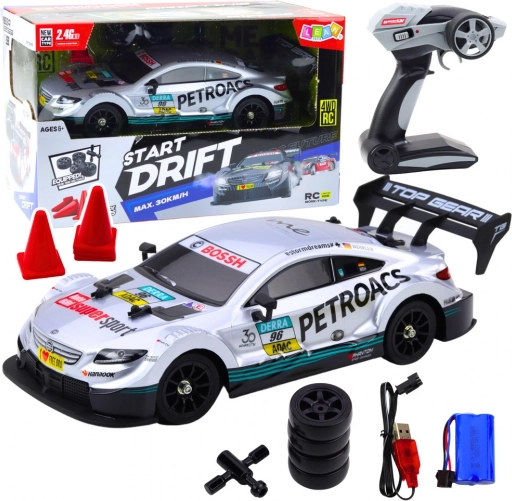 Racer RC-bil til drift i skala 1:16 sølv