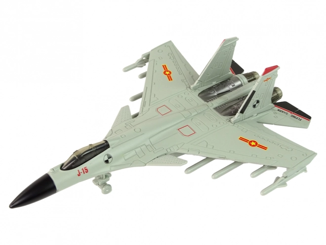 Jagerfly med friktionsdrev 1:72 grå