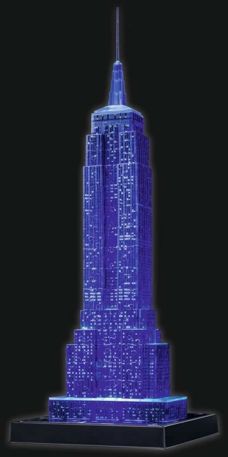 RAVENSBURGER Lysende 3D puslespil Natversion Empire State Building 216 brikker