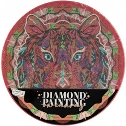 Diamantmaling Mandala Løve diameter 30 cm