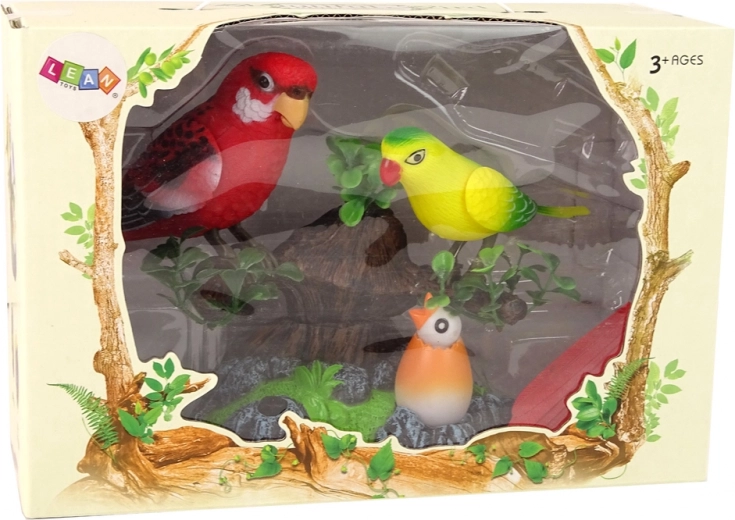 Farverige bevægelige papegøjer