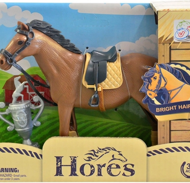 Hest med tilbehør 12 cm