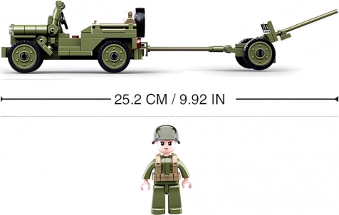 Actionfyldt jeep med antiluftskyts