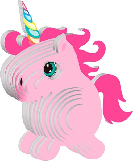 Sød lyserød 3D-enhjørning