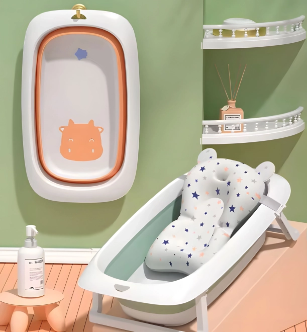 Børnebadekar - foldbart badekar med afløb 81 cm - ECOTOYS – orange
