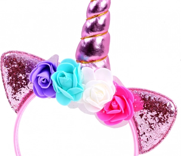 Glitrende horn og blomsterpynt