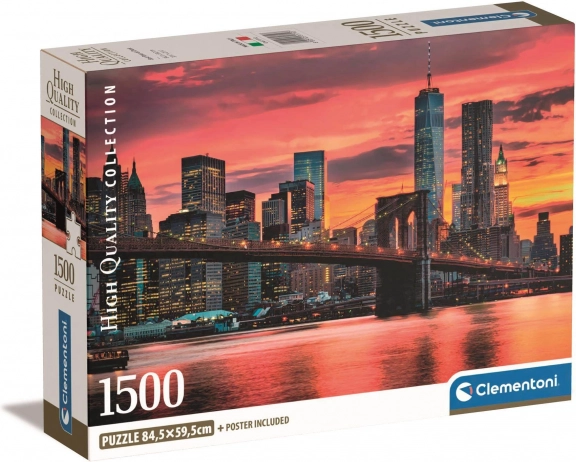 puslespil 1500 brikker compact east river i skumring