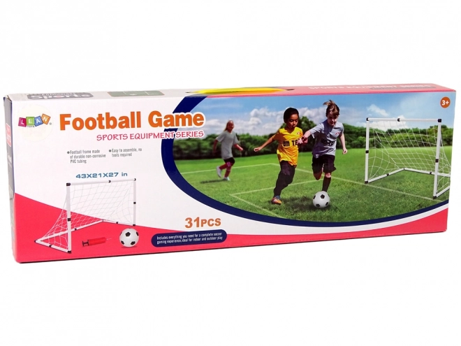 Stor fodboldmål Fodboldbold Pumpe