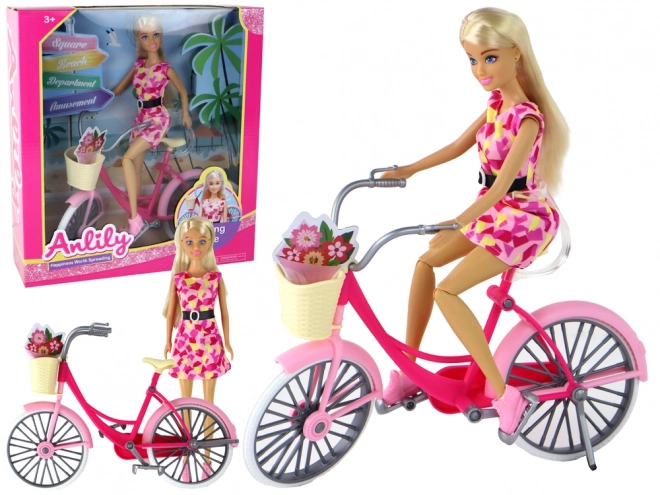 Anlily Dukke Biker Pink Sæt