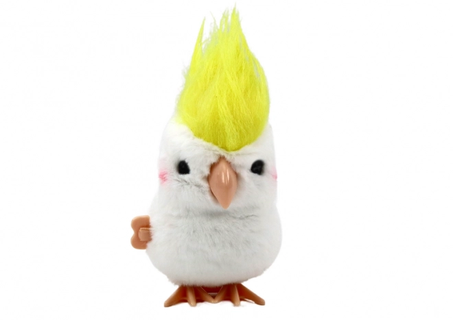 Skruelig plysdyr Jumping Parrot Ornament Hvid
