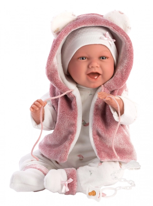 Llorens 74070 NYFØDT - realistisk dukke baby med lyde og blødt stofkrop - 42 cm