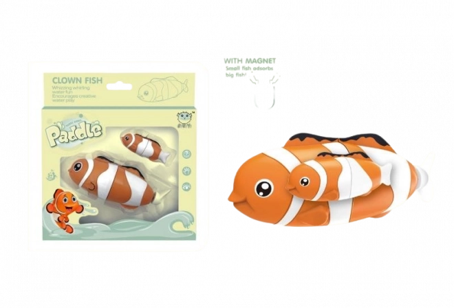 Fisk Nemo med unge til vandet