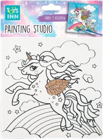 malersæt canvas unicorn rainbow
