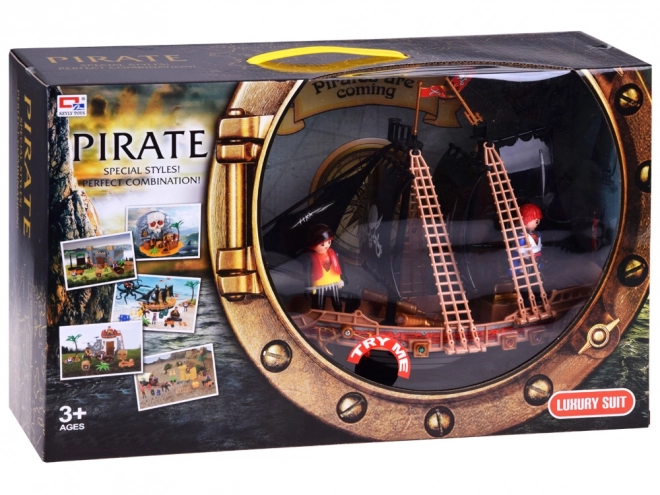 Piratsskib med figurer og lydeffekter