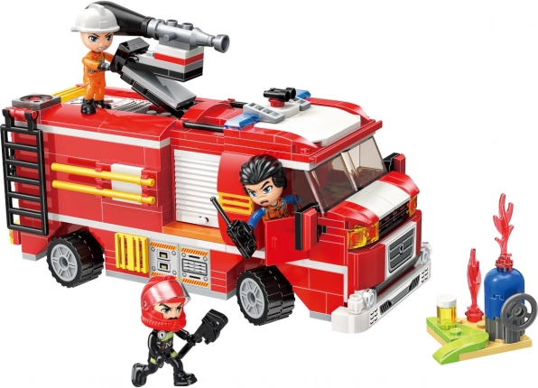 Qman brandbil med vandkanon Mine City Fire Line (byggesæt 370 dele)
