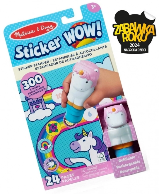 Sticker WOW! Enhjørning klistermærke stempel
