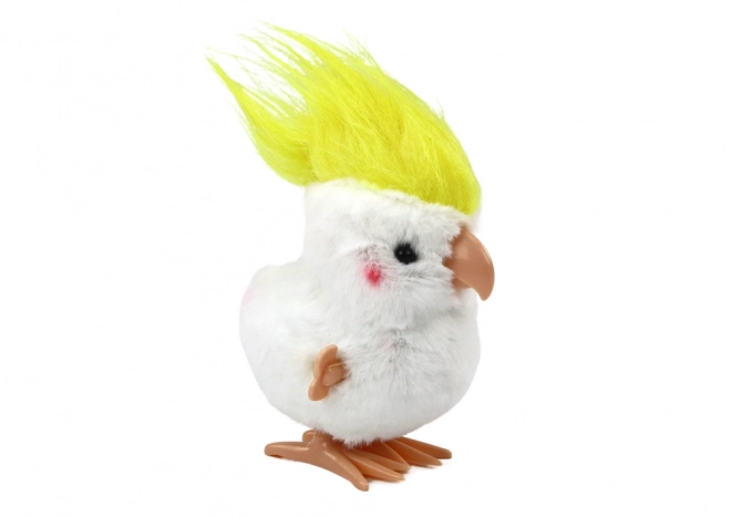 Skruelig plysdyr Jumping Parrot Ornament Hvid