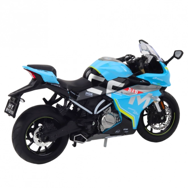 Sportmotorcykel metal blå 1:12