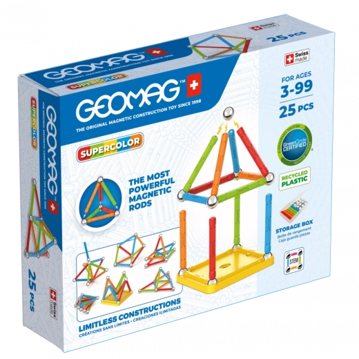 Geomag Supercolor magnetisk byggesæt 25 dele